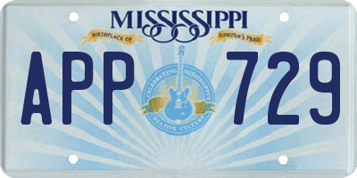 MS license plate APP729