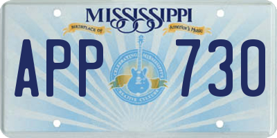 MS license plate APP730
