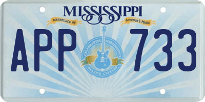 MS license plate APP733