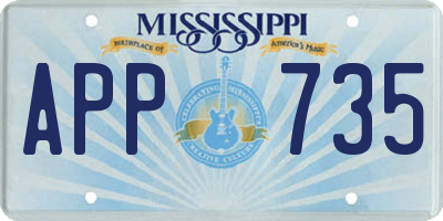 MS license plate APP735