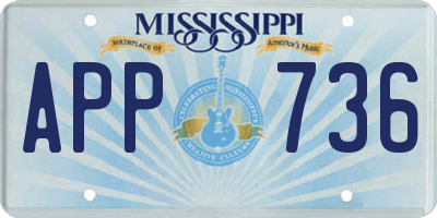 MS license plate APP736