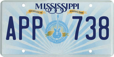 MS license plate APP738