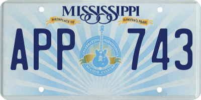 MS license plate APP743
