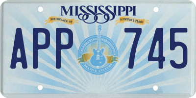 MS license plate APP745