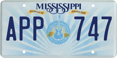 MS license plate APP747