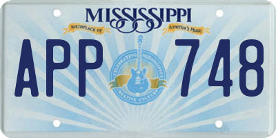 MS license plate APP748