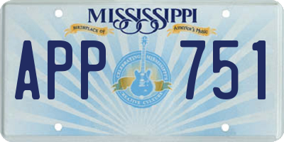 MS license plate APP751