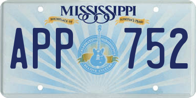 MS license plate APP752