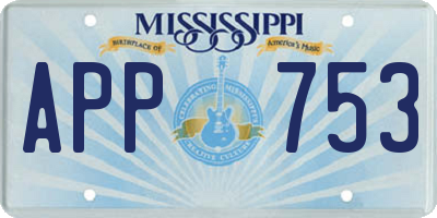 MS license plate APP753