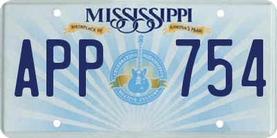 MS license plate APP754