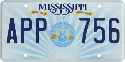 MS license plate APP756