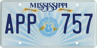 MS license plate APP757