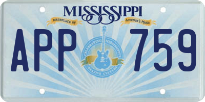 MS license plate APP759