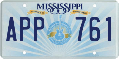 MS license plate APP761