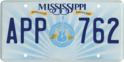 MS license plate APP762