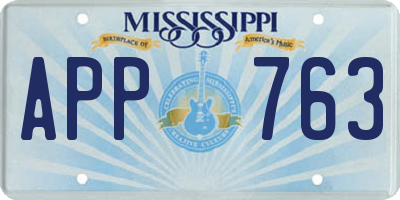 MS license plate APP763