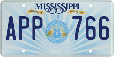 MS license plate APP766