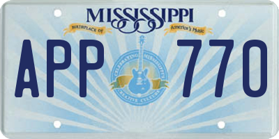 MS license plate APP770