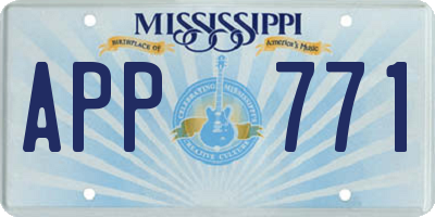 MS license plate APP771