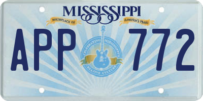 MS license plate APP772