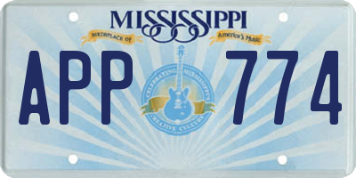 MS license plate APP774