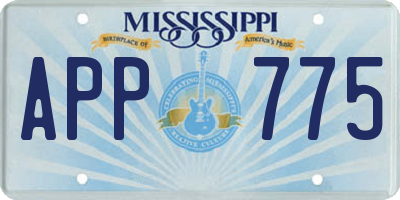 MS license plate APP775