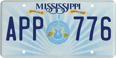 MS license plate APP776