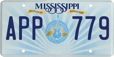 MS license plate APP779