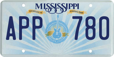 MS license plate APP780