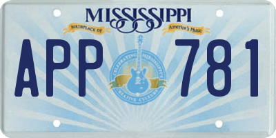 MS license plate APP781