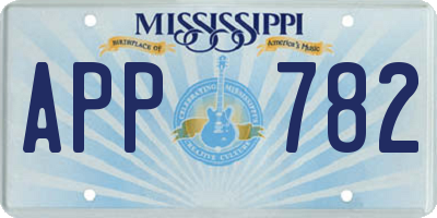 MS license plate APP782