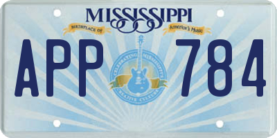 MS license plate APP784