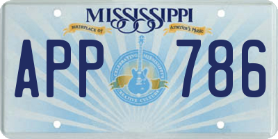 MS license plate APP786
