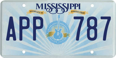 MS license plate APP787
