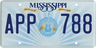 MS license plate APP788