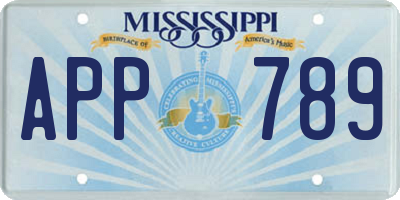 MS license plate APP789