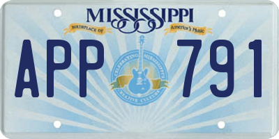 MS license plate APP791