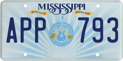 MS license plate APP793