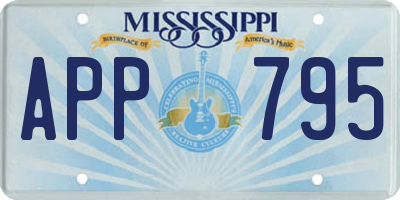 MS license plate APP795