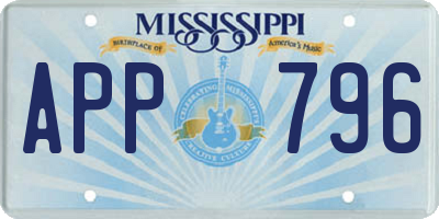 MS license plate APP796