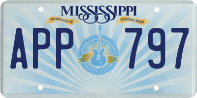 MS license plate APP797