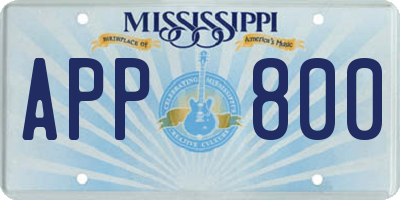 MS license plate APP800