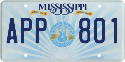 MS license plate APP801