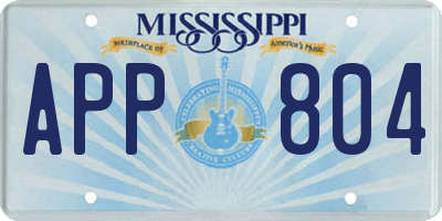 MS license plate APP804