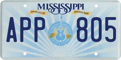 MS license plate APP805