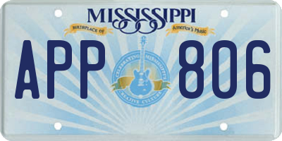 MS license plate APP806