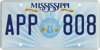 MS license plate APP808