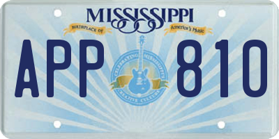 MS license plate APP810