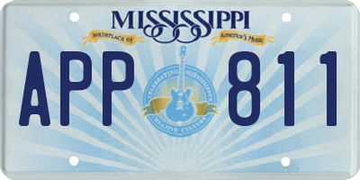 MS license plate APP811