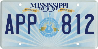 MS license plate APP812
